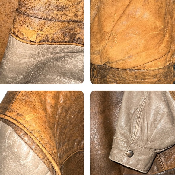 SOLD 💕Vintage Rage Distressed Leather Bomber Jacket - Picture 13 of 13